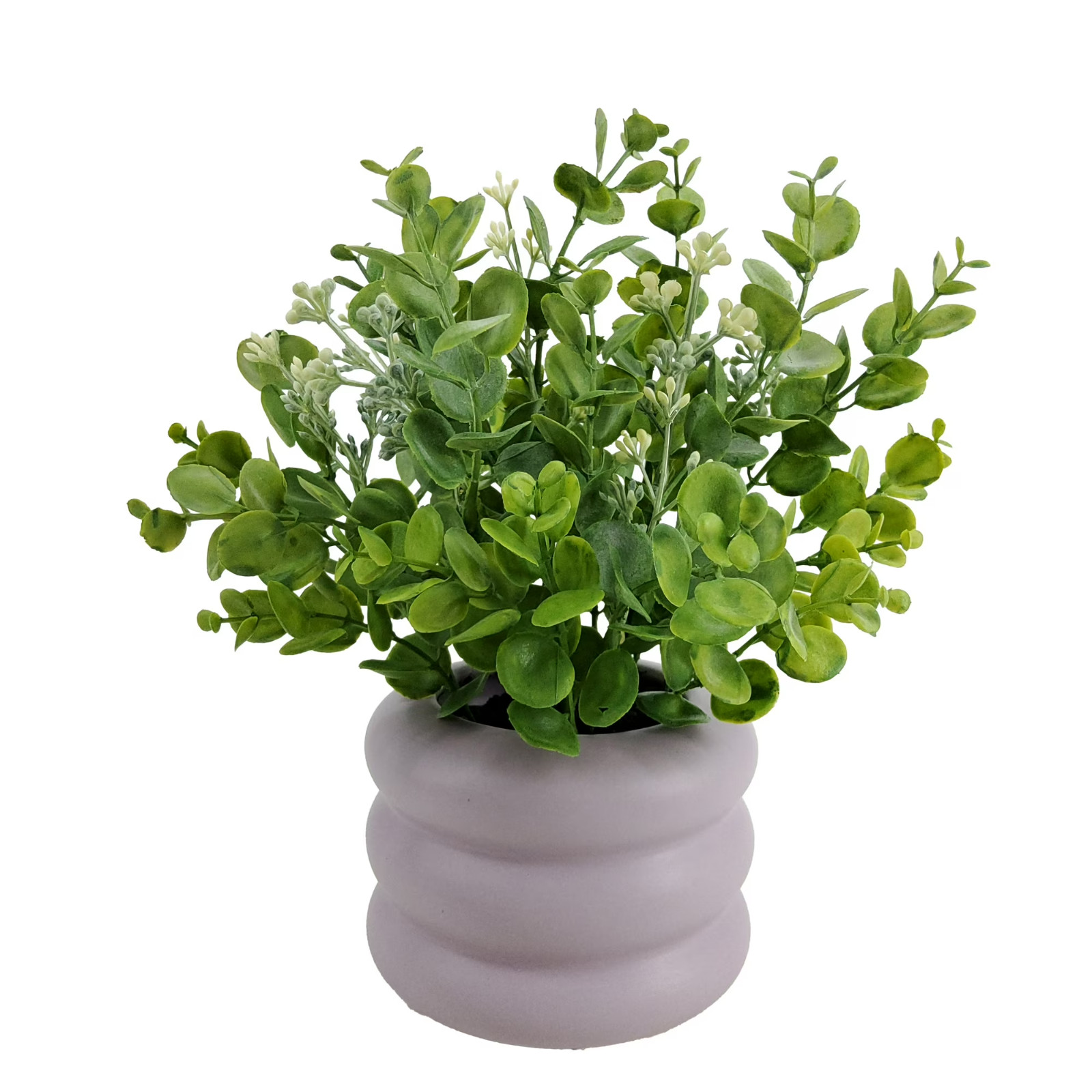 Mainstay 10″ Indoor Artificial Greenery Seeded Eucalyptus Plant in Lilac Pot