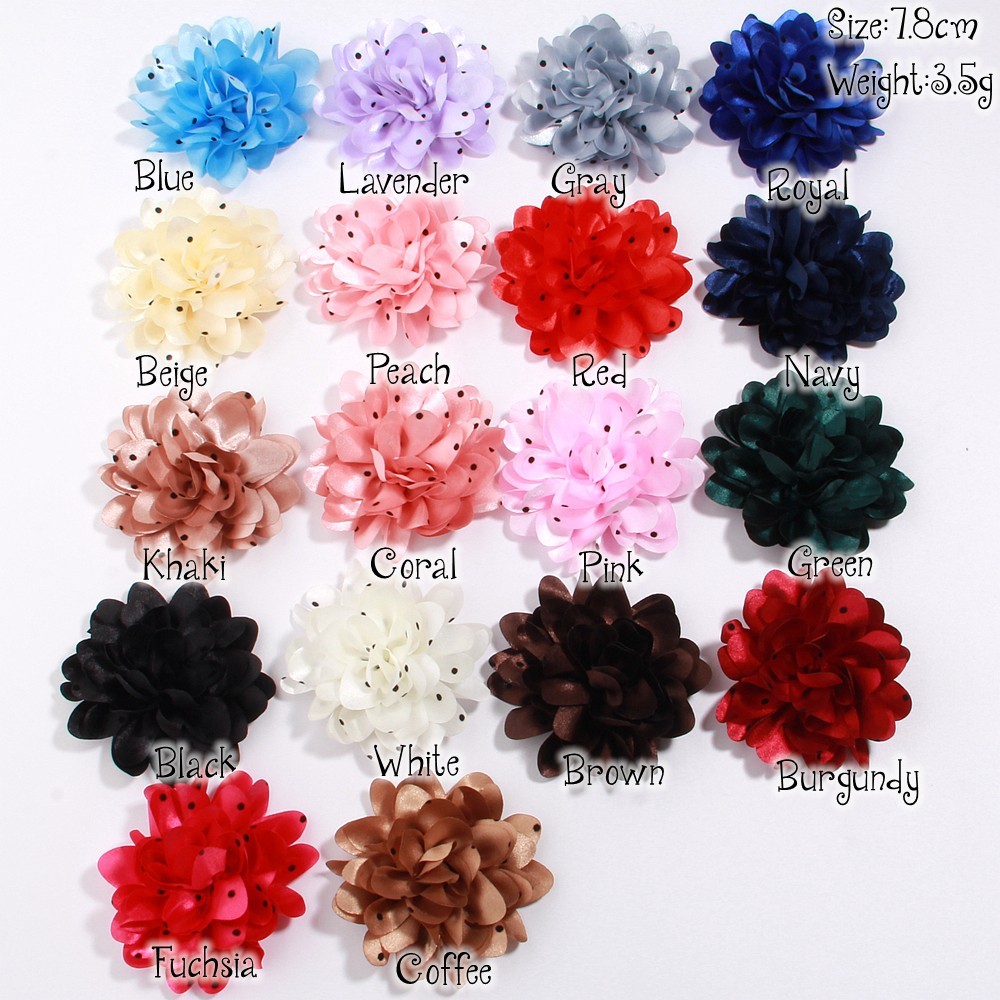 7.8cm Chiffon Decorative Flowers for Wedding Embellishment Fabric Flowers with