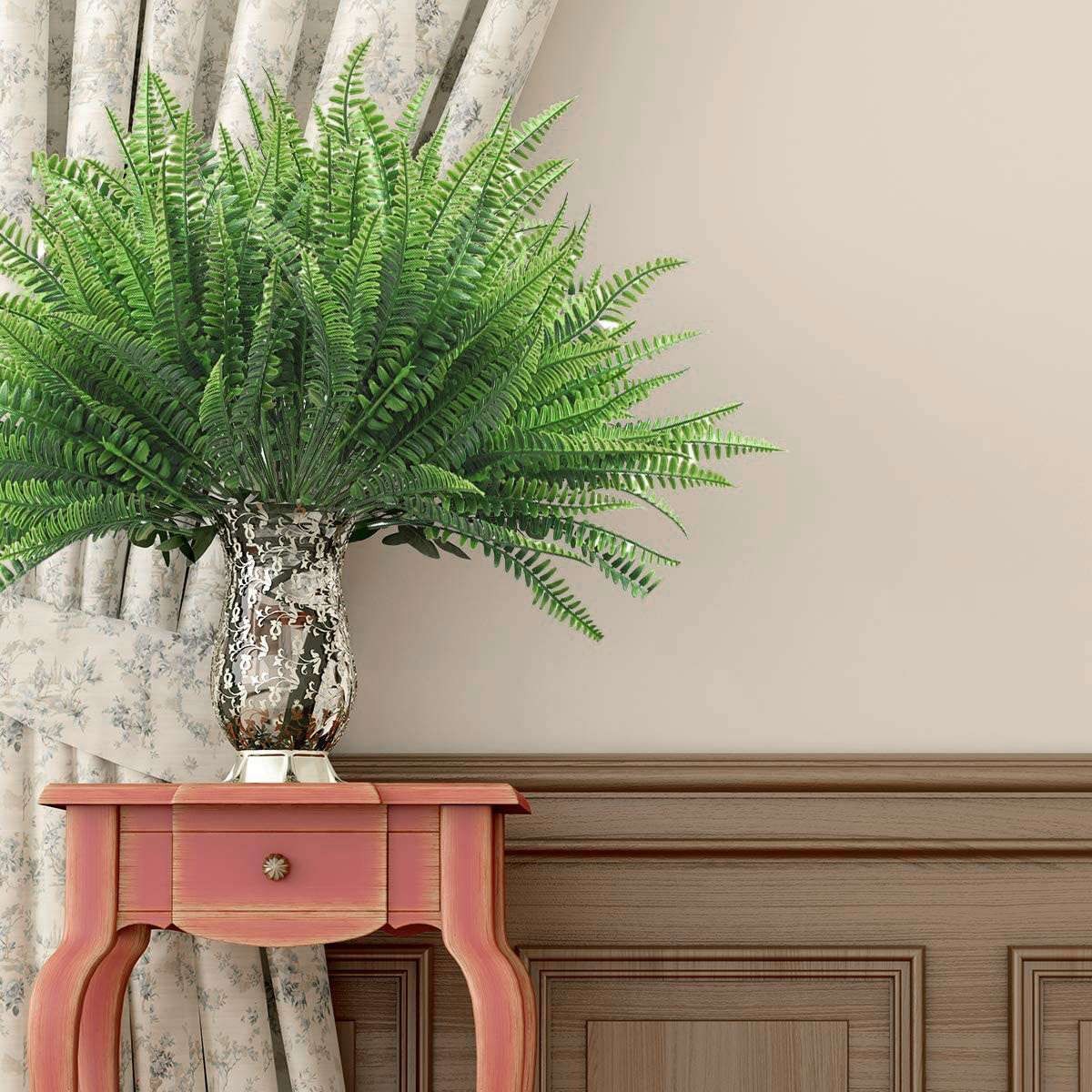1/2//4 Lifelike Artificial Fern Foliage Plastic Bush Plants Indoor outdoor Decor