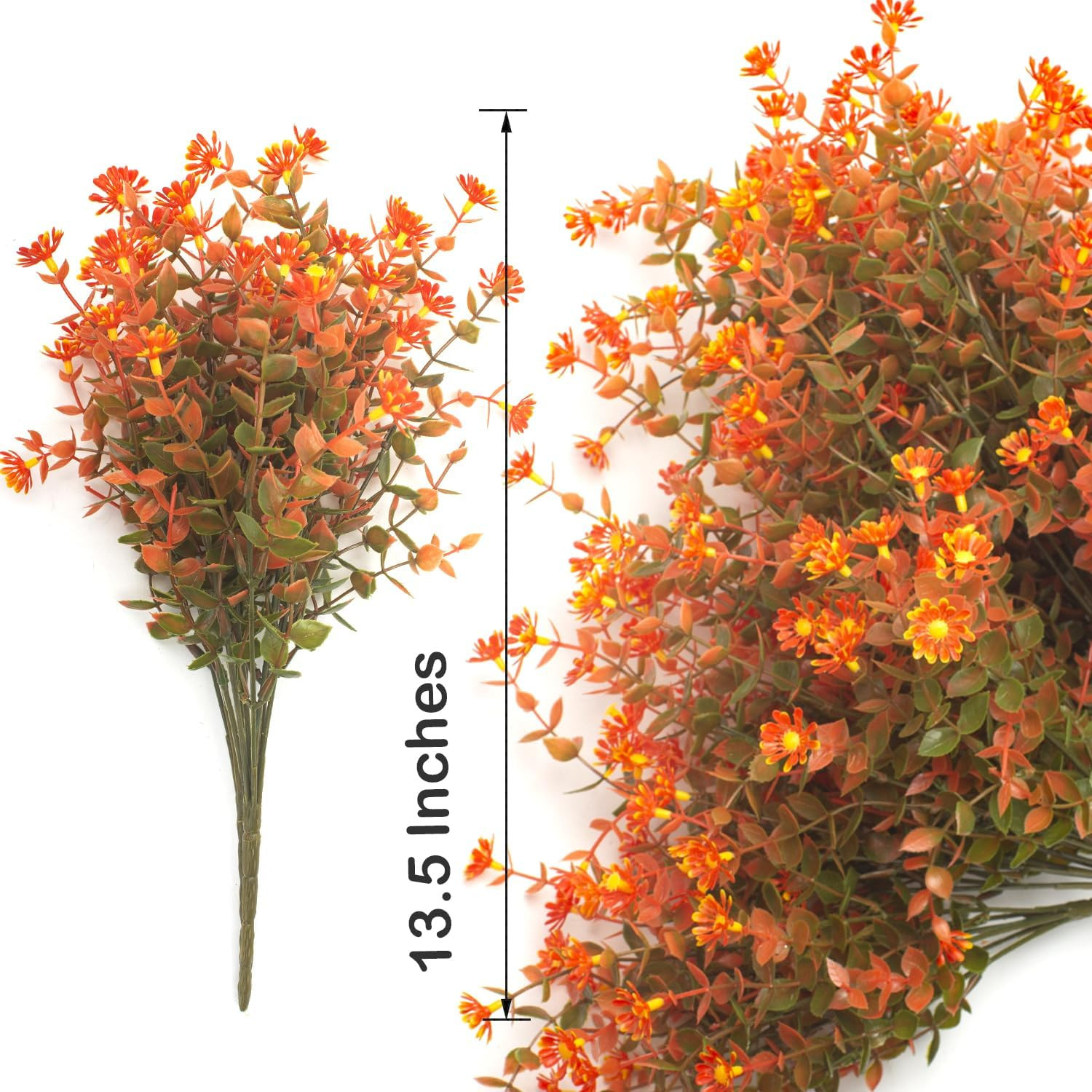 12 Bundles Faux Fall Flowers – No Fade Autumn Decor for Home & Events