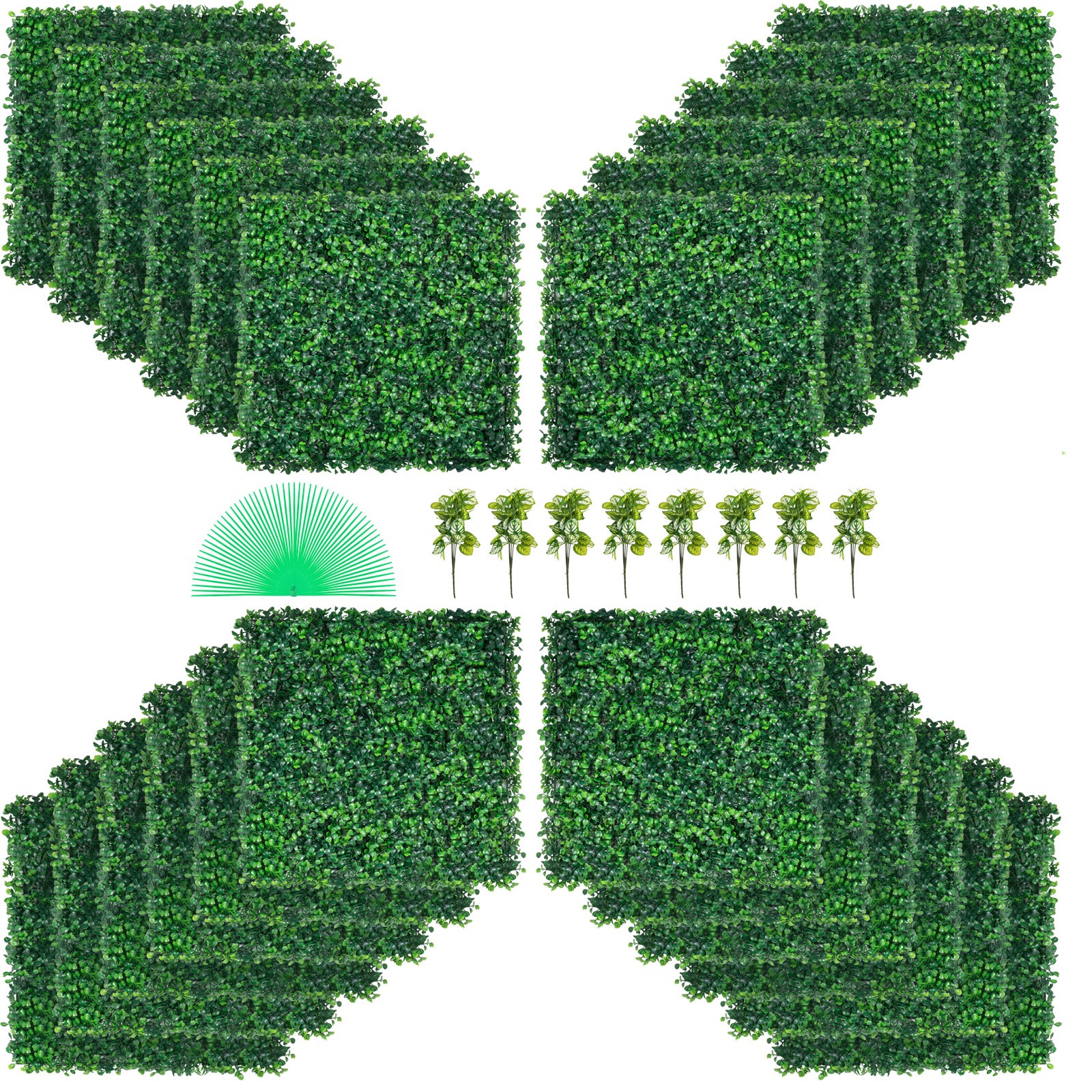 24pcs 20″ X 20″ Grass Wall Artificial Boxwood Panels Boxwood Hedge UV for Fence