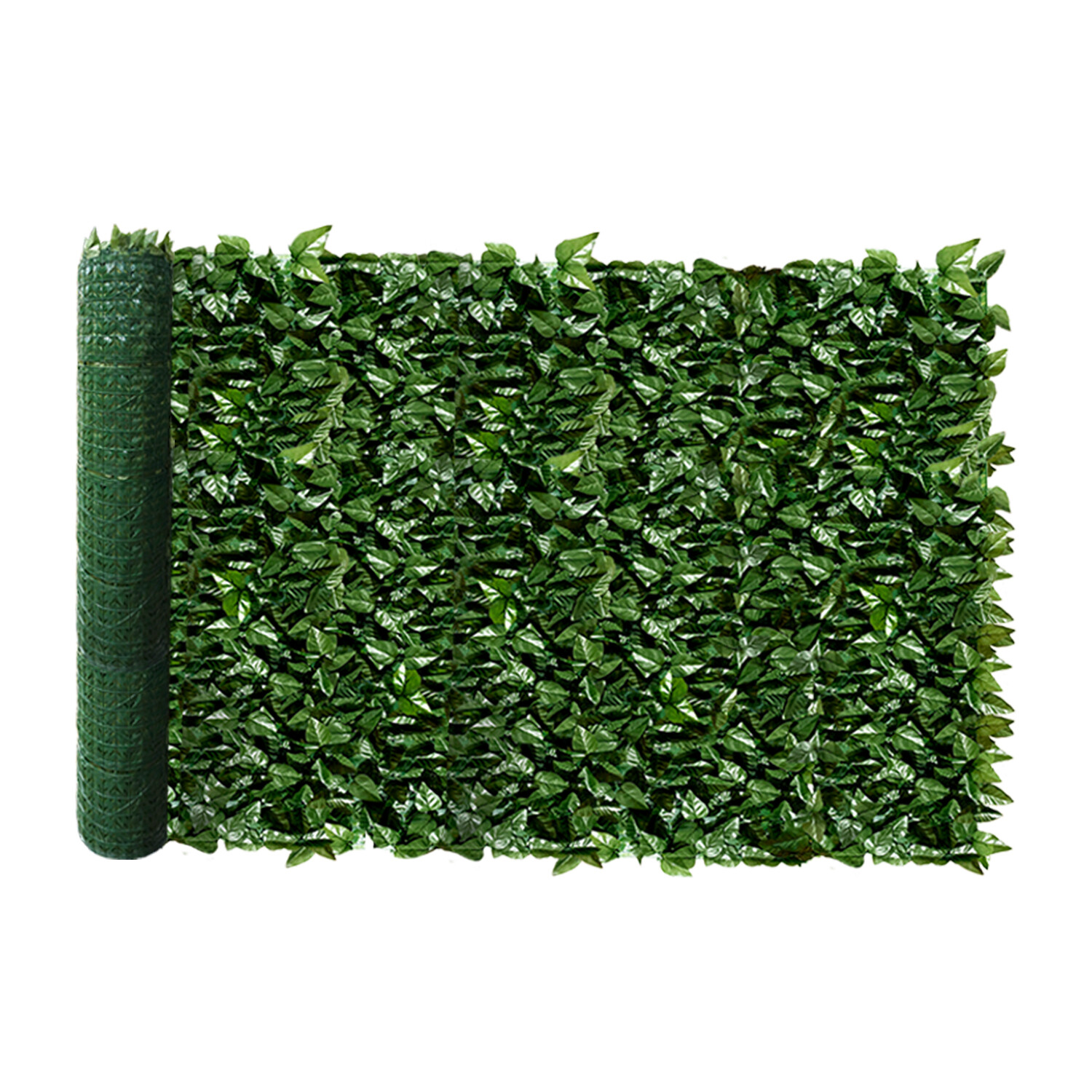 58×196″ Artificial Faux Laurel Ivy Leaf Outdoor Privacy Hedge w/ Plastic Backing