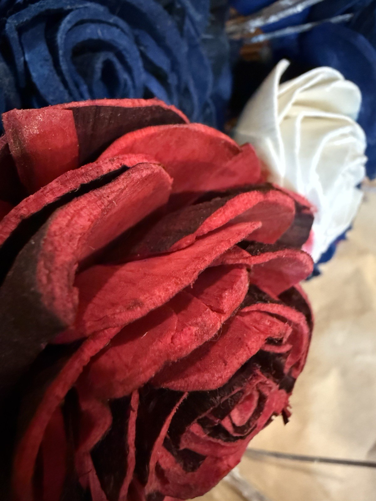 1 Dozen Red, White & Blue Faux Roses – A0242