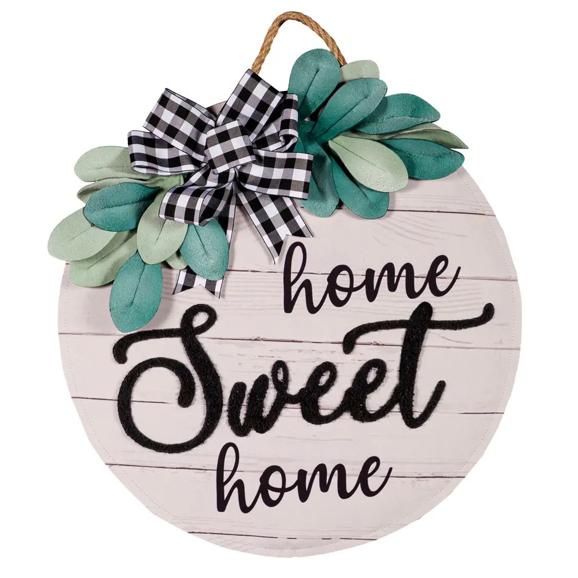 Home Sweet Home Eucalyptus Door Decor 16 x 16