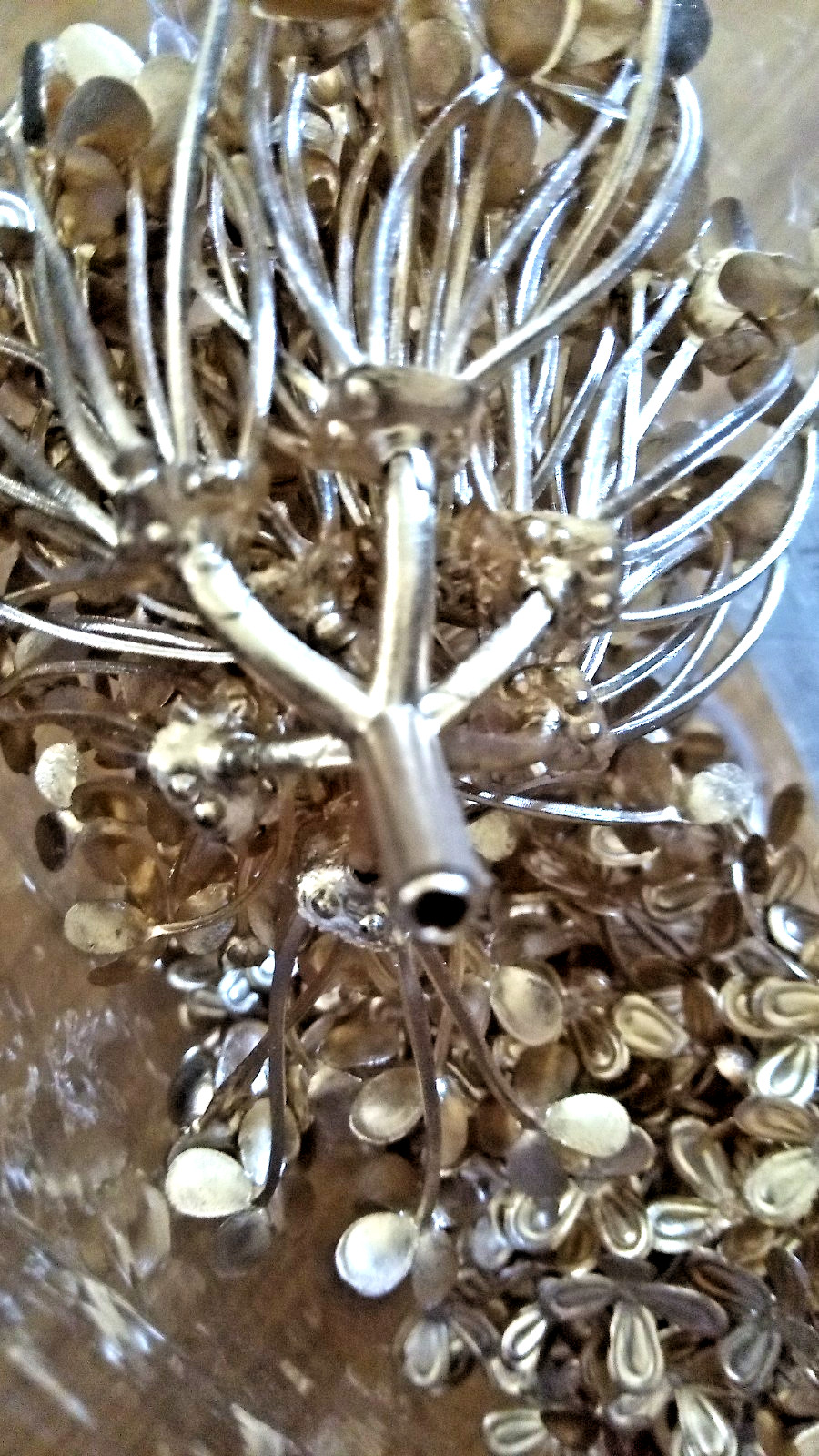 10 Pcs Artificial Gold Flower Hydrangea Party, Wedding, Holidays Christmas Decor