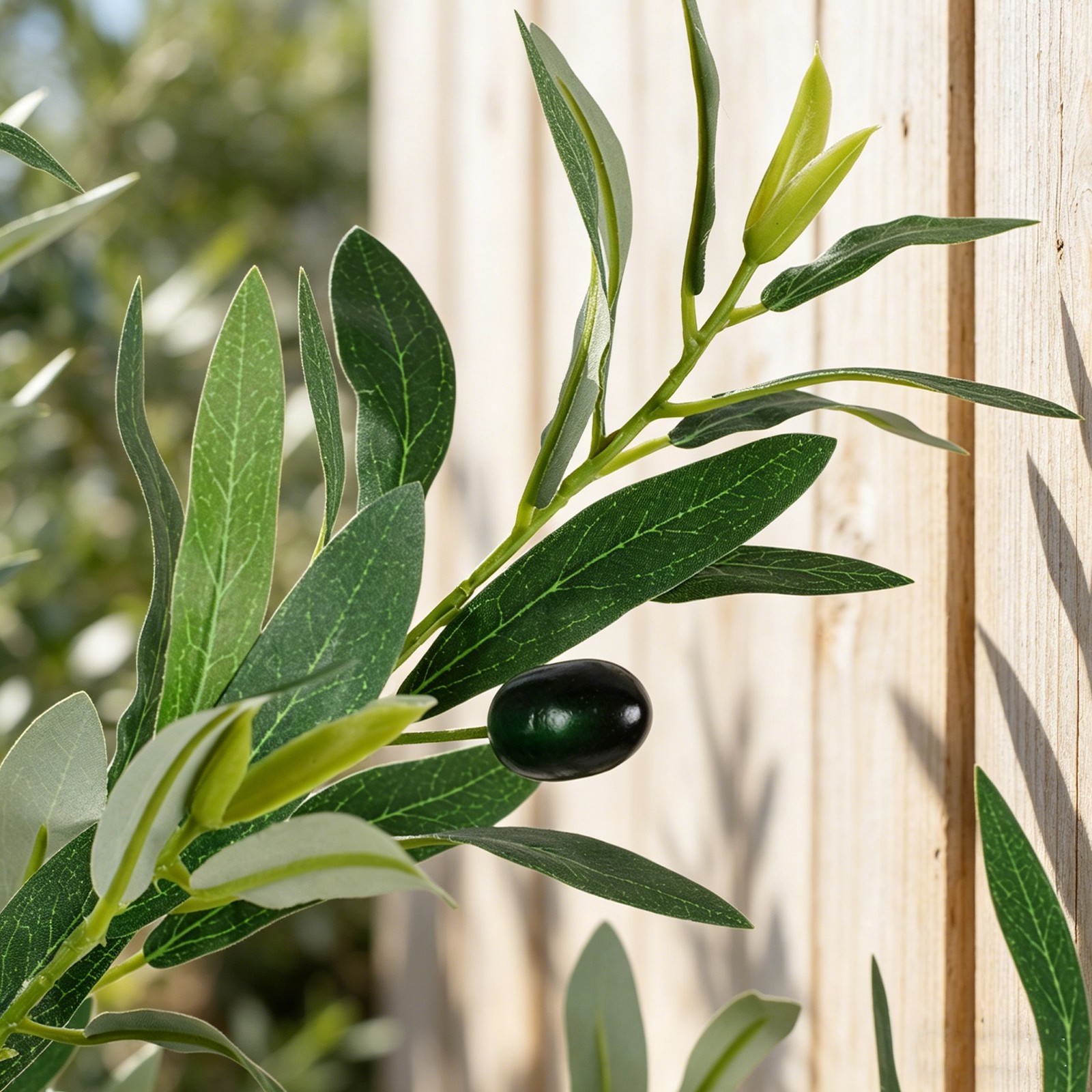 5FT Tall Olive Trees Artificial Indoor Faux Olive Tree Natural Wood Trunk Décor