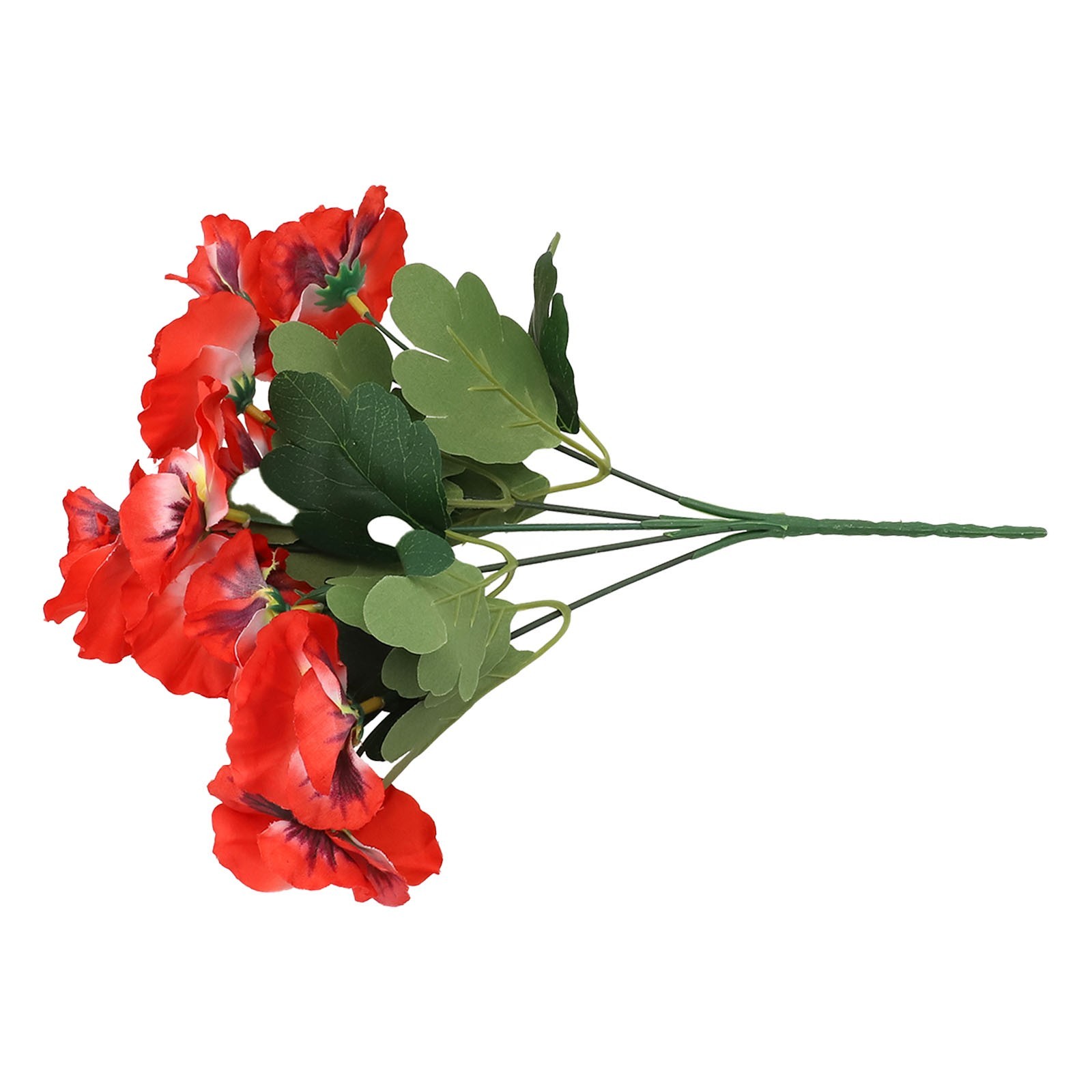 Colorful Pansy Fake Flower Bouquet 26cm DIY Craft Pvc Red/Orange/Purple