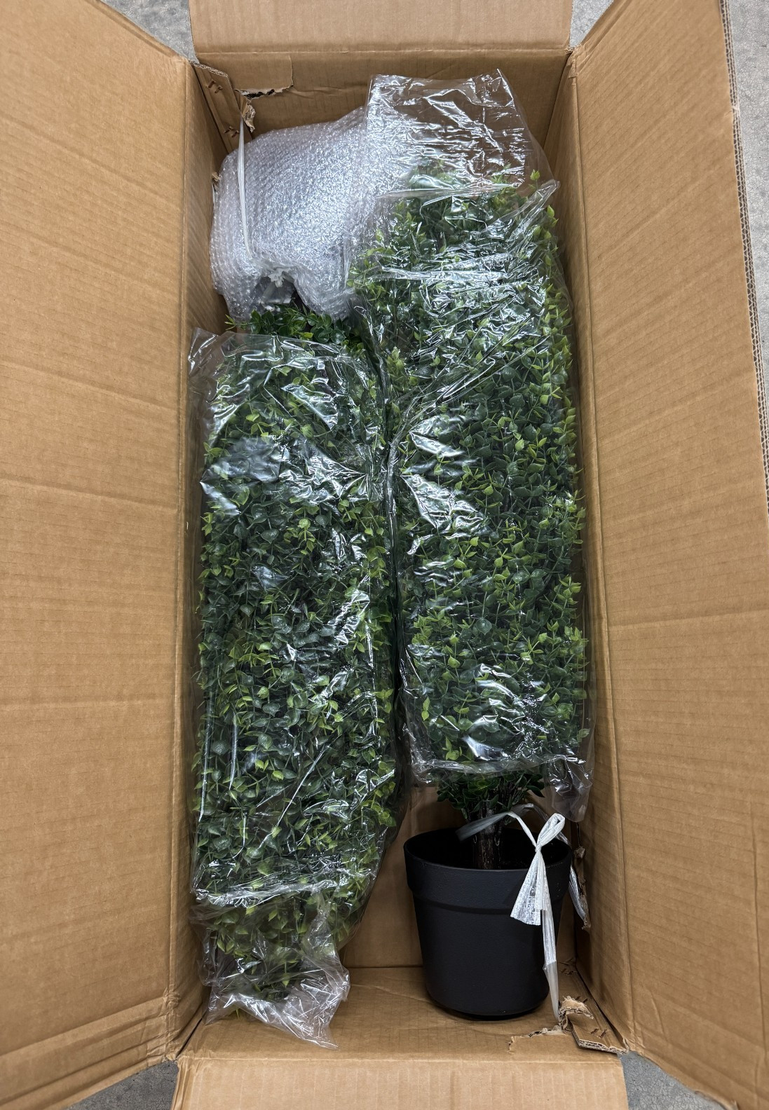2 Pack 3ft Artificial Boxwood Topiary Tree Faux Plant UV Decor In/Outdoor