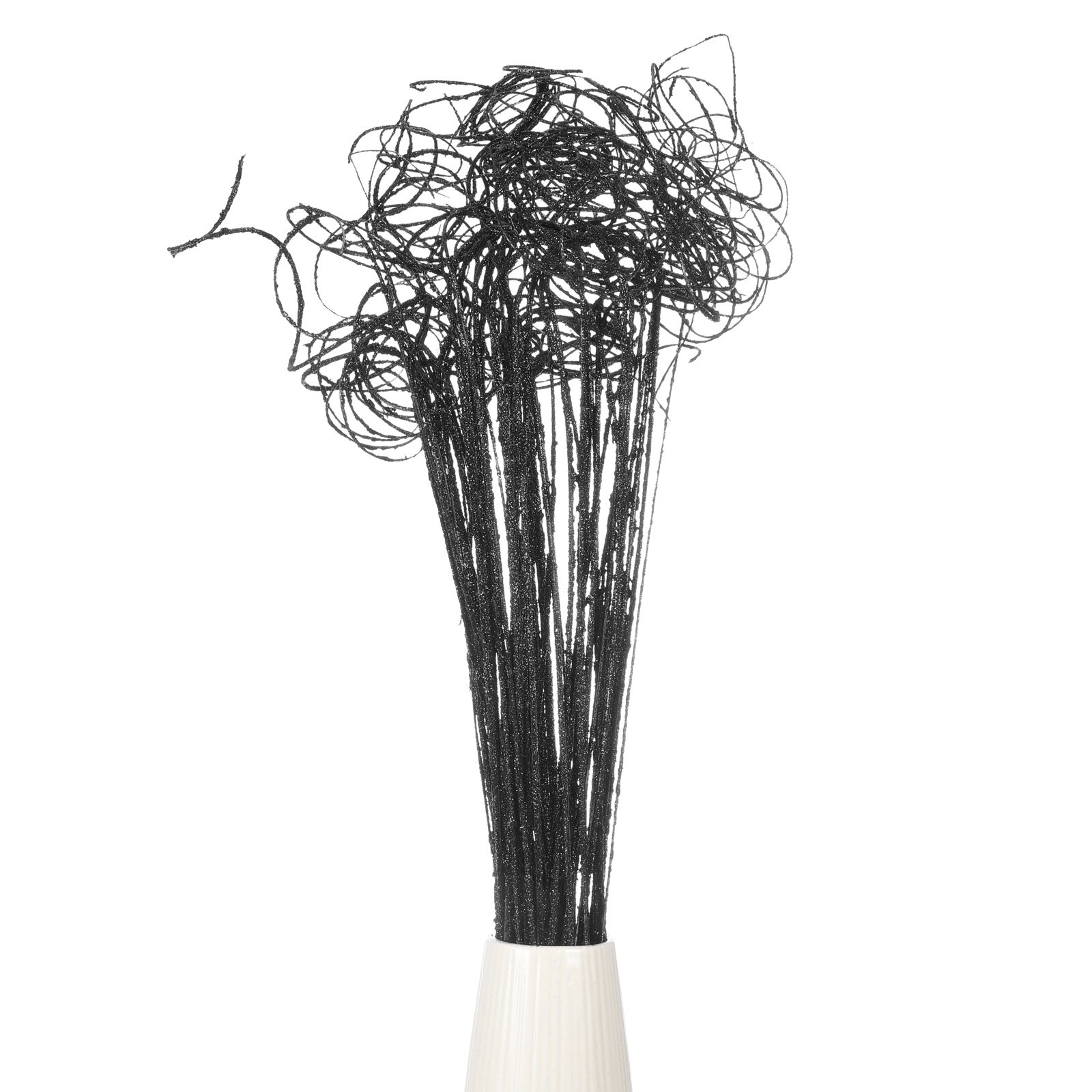 60 Pcs Glitter Dried Curly Willow Branches Natural Branches Twigs, Black