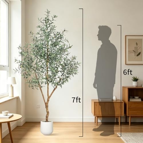7FT Olive Trees Artificial Indoor – Realistic Artificial Olive Tree Indoor 7ft