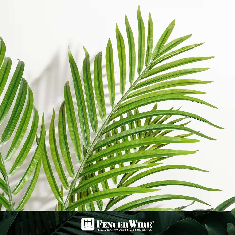 7 Ft. Green Artificial Palm Tree, Faux Dypsis Lutescens Plant in Pot with Dried