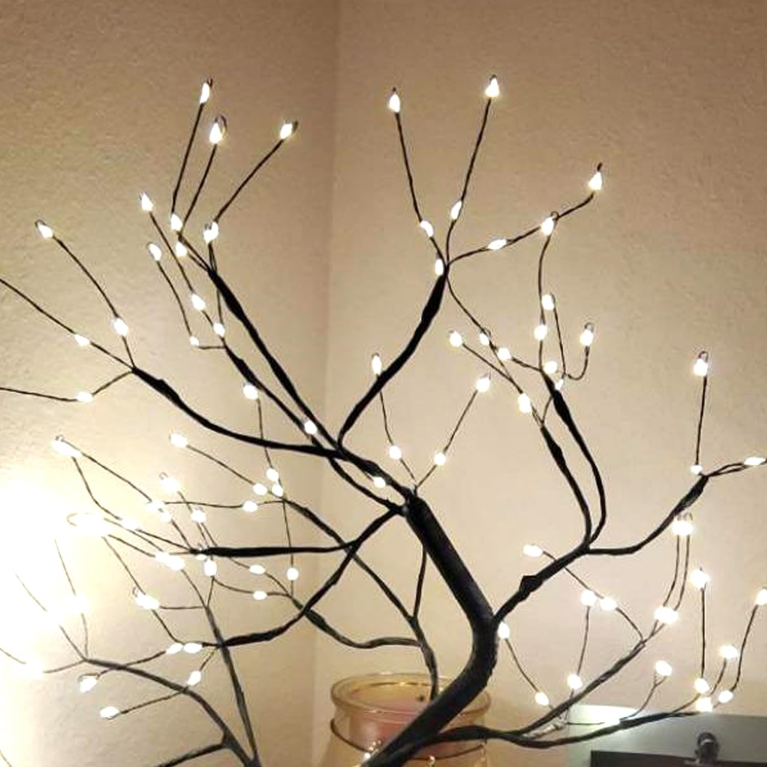 108 LED Tabletop Tree Light, 20 Inch Lighted Artificial Bonsai Twinkle Tree L…