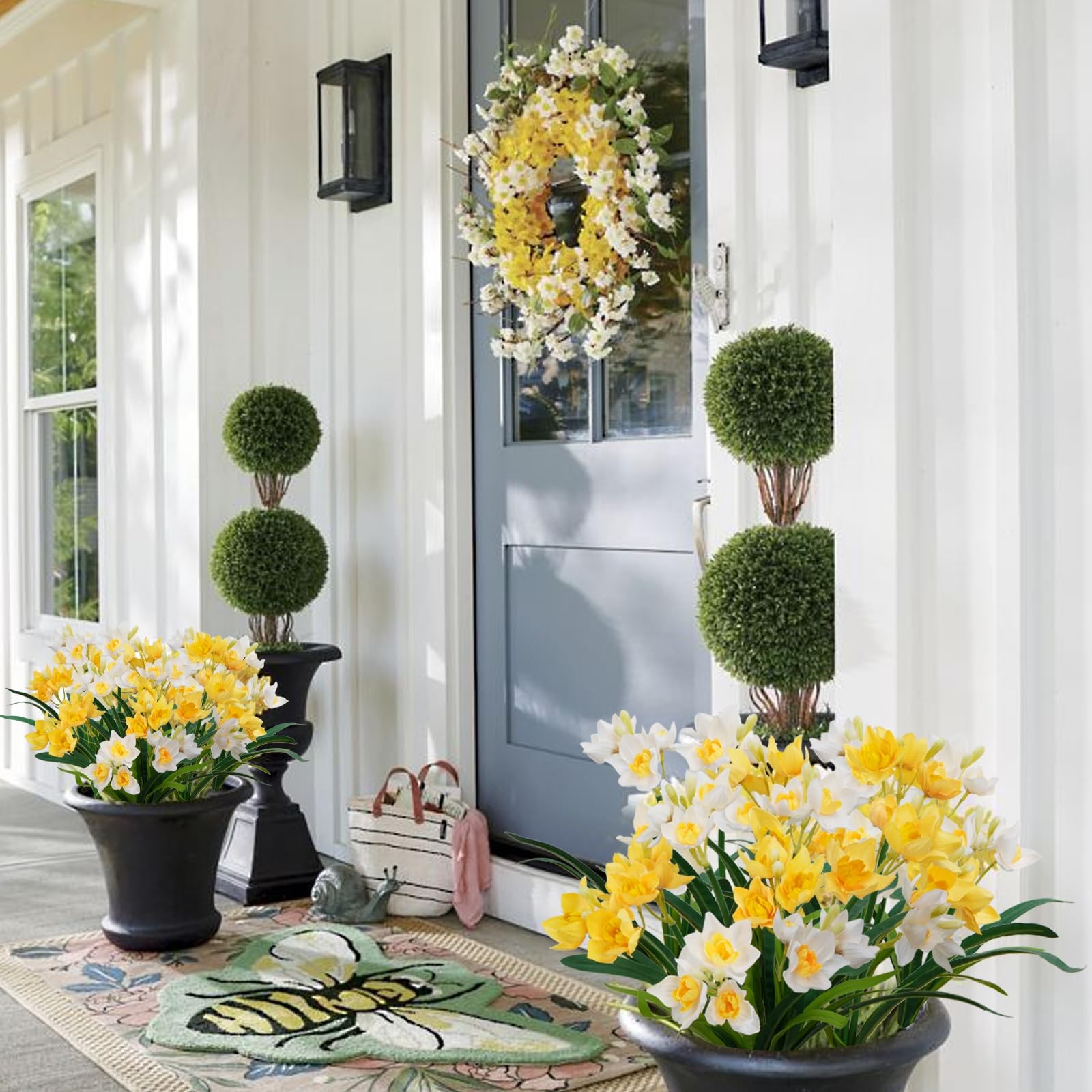 6PCS Artificial Spring Flowers Yellow Fake Daffodil Flowers Narcissus Flowers…