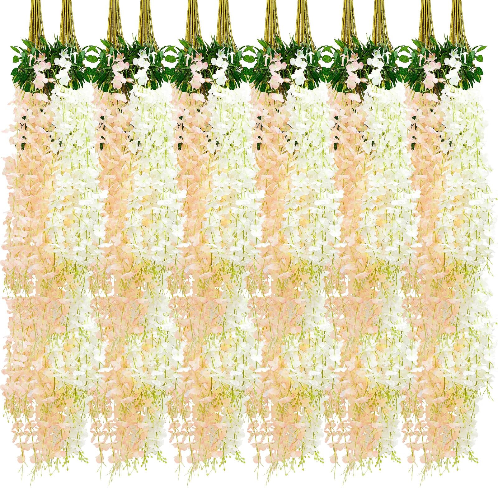 36 Pcs Artificial Wisteria Hanging Flowers 3.6 ft Artificial Fake Wisteria Vi…