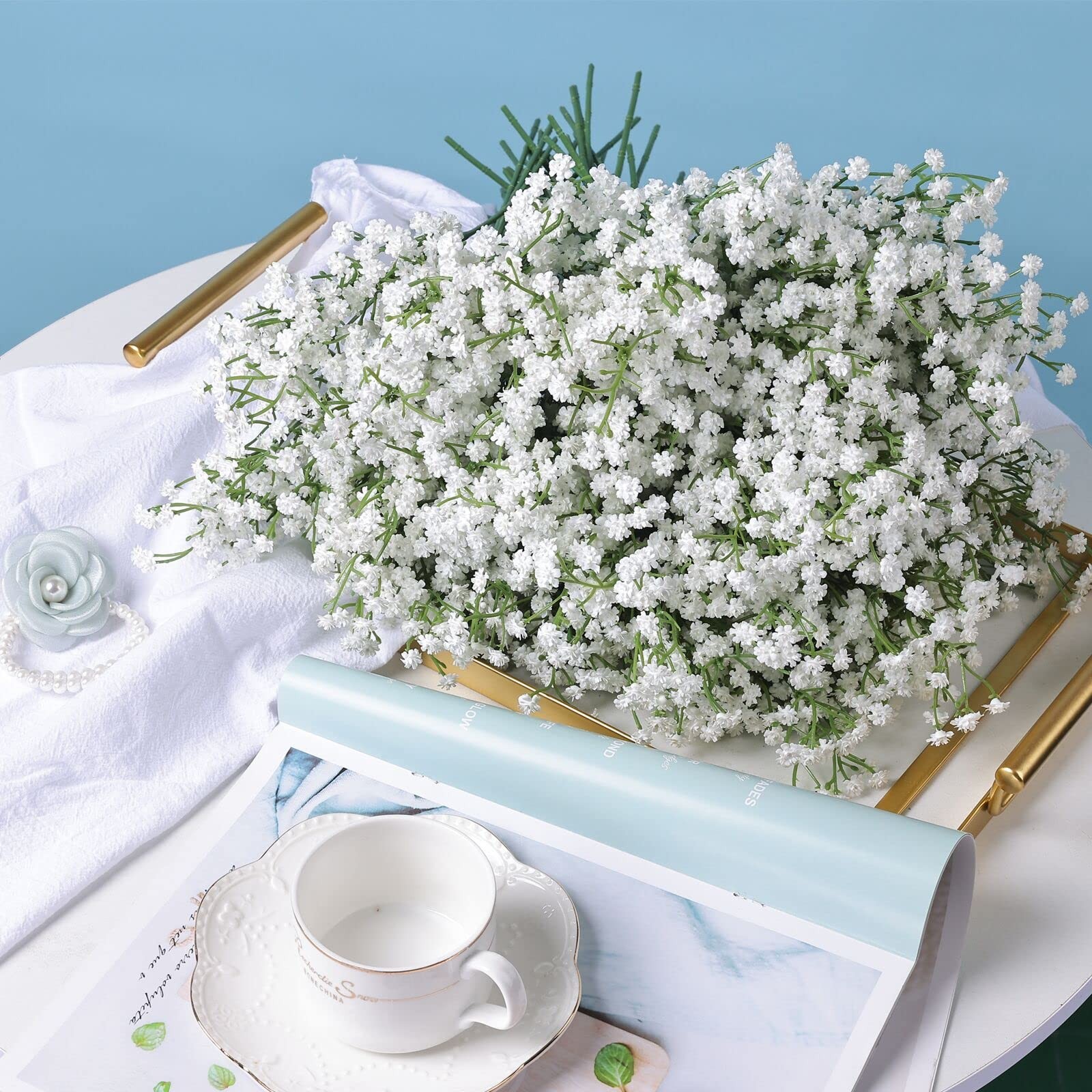 Babys Breath Artificial Flowers,30 Pcs Gypsophila Faux Flowers for Wedding Pa…