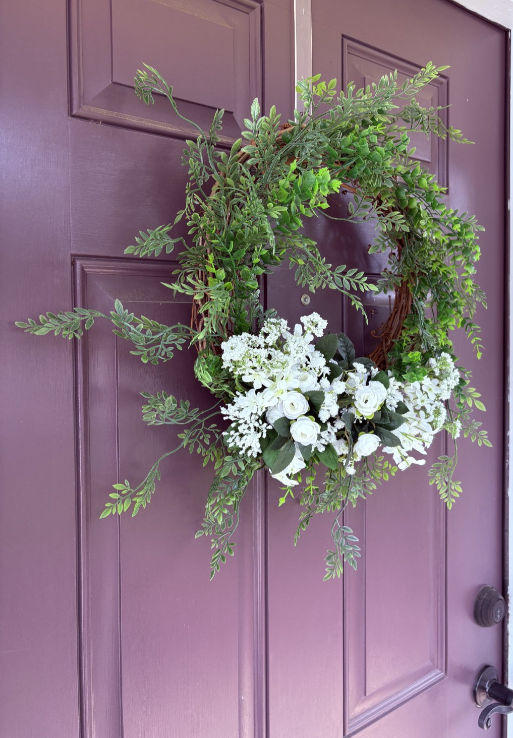 Spring, Summer or Any Occasion Handcrafted Faux / Plastic White flowers Wreath