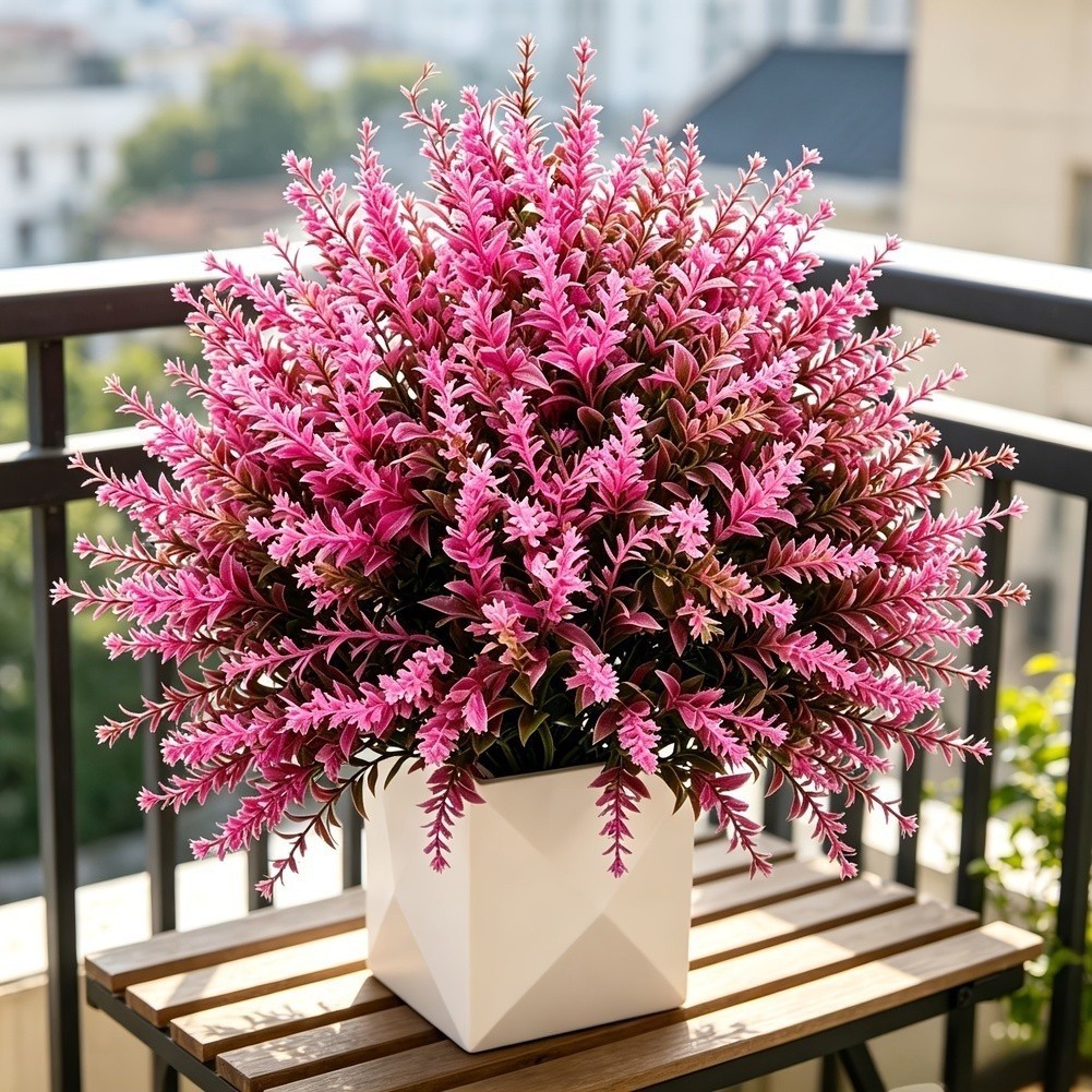 Fuchsia Artificial Lavender 46.8cm with Pointed Stake for Easy Insertion