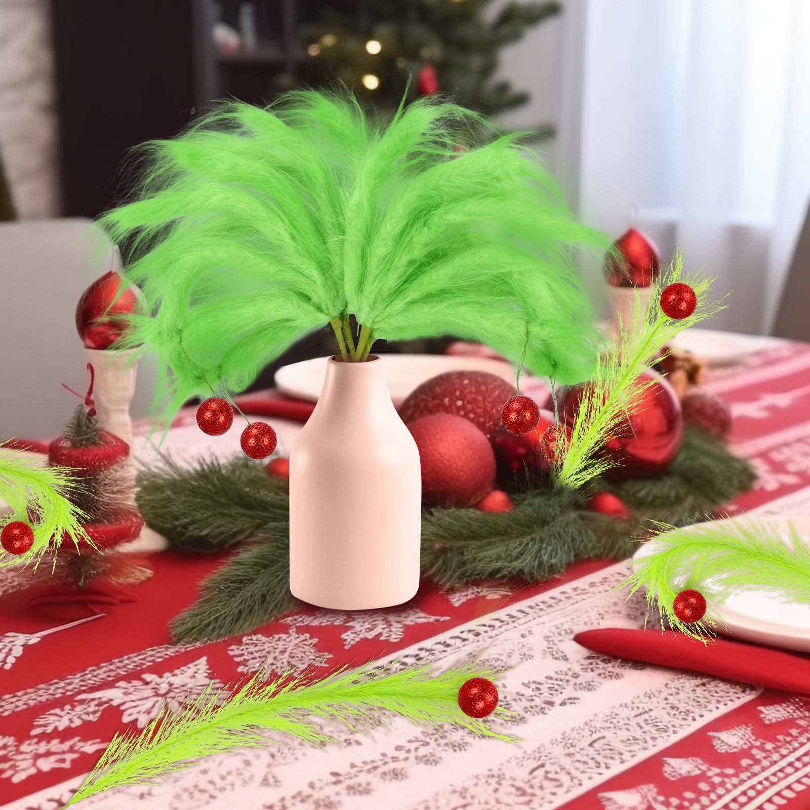 8 Pcs Christmas Tree Topper, 17 Inch Lime Green Christmas Tree Ornament, Gree…