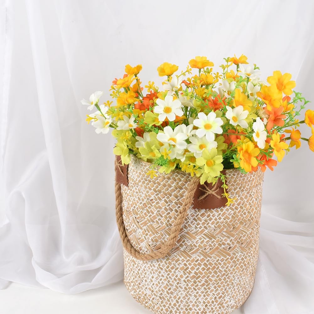 Artificial Daisy Flowers, 112 Heads Fake Flower Bouquet 4 Bunches 11.8 Inch F…