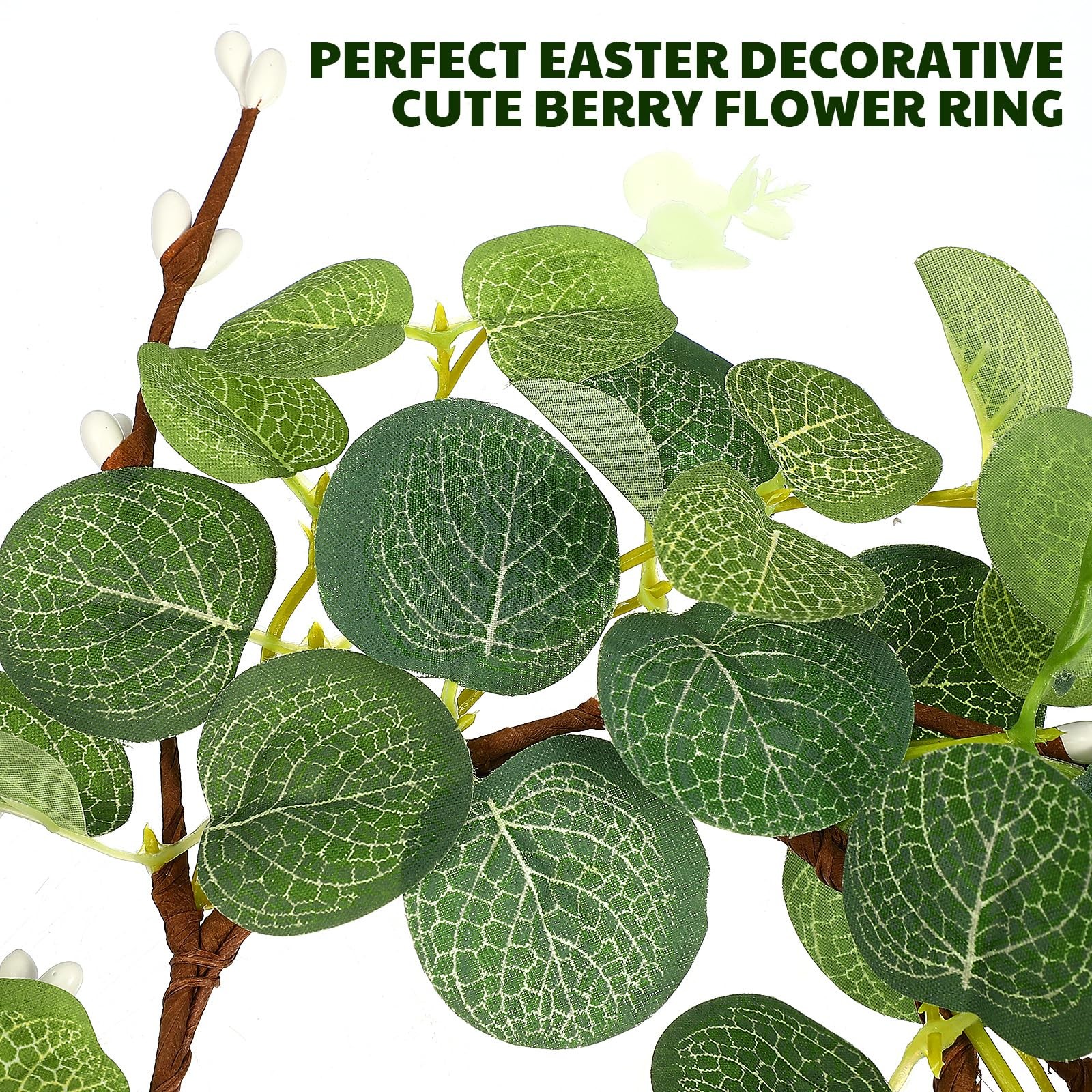 2 Pack Candle Rings Wreaths, Artificial Eucalyptus Leaves Candle Rings, Green Le