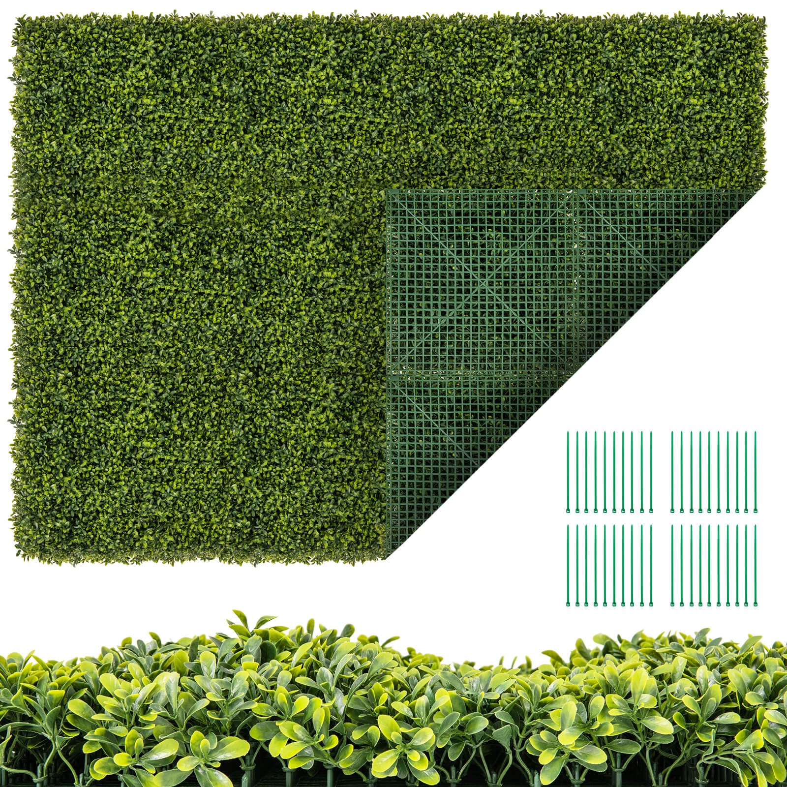 12 PCS 20″ x 20″ Artificial Hedge Boxwood Panels w/ Decorative Grass Wall Panels