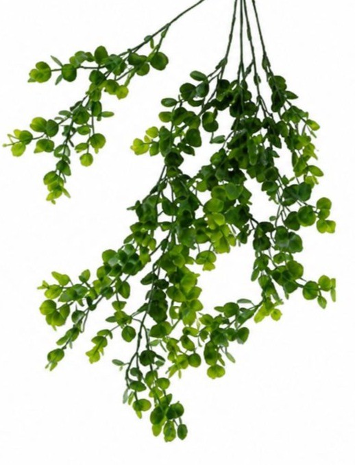 Set of 2 Hanging Greenery Bushes Artificial Boxwood Eucalyptus Hanging Plant Far