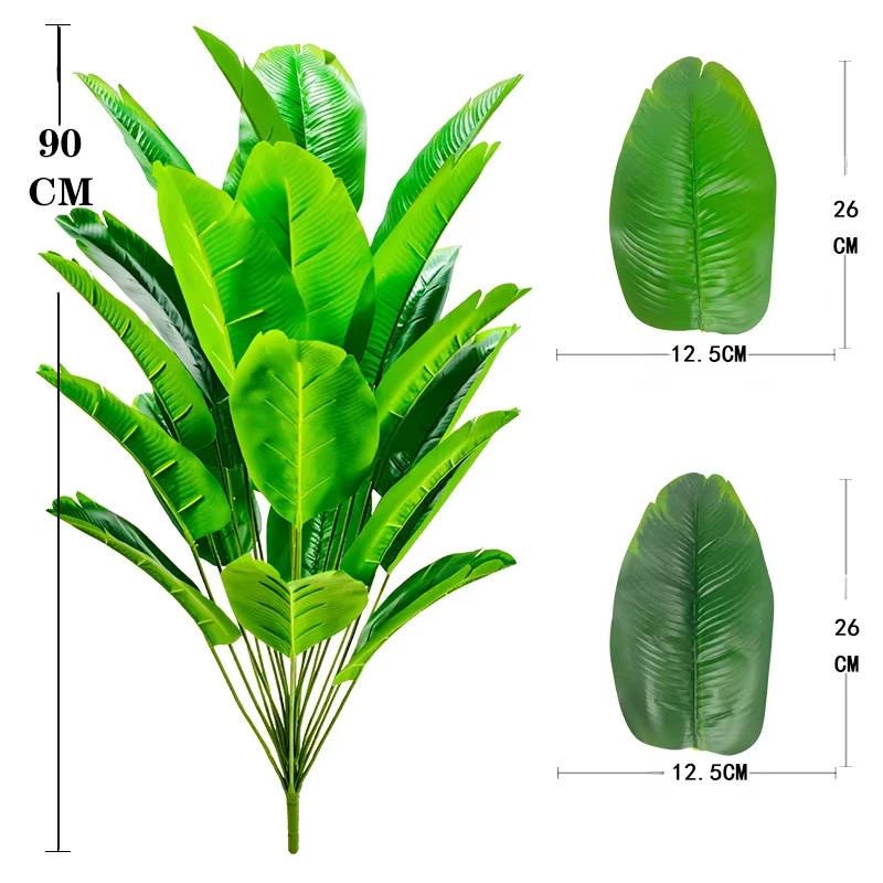 24 Leaf Artificial Palm Leaves Tropical Plant Indoor Outdoor Synthetic Decor NEW