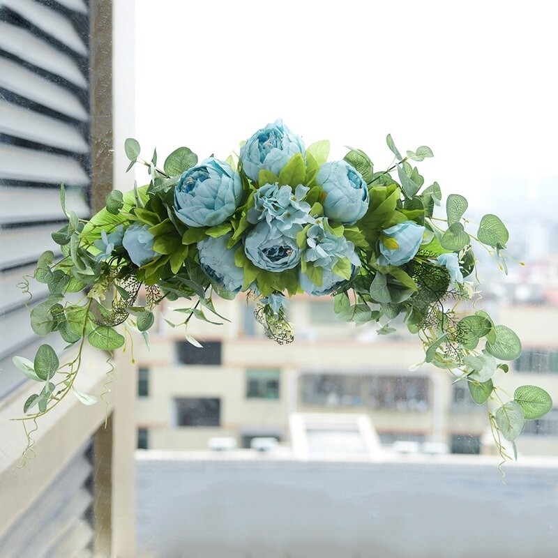 Artificial Flower Row Wreath Arch Backdrop Garland DIY Wedding Home Decor 60CM