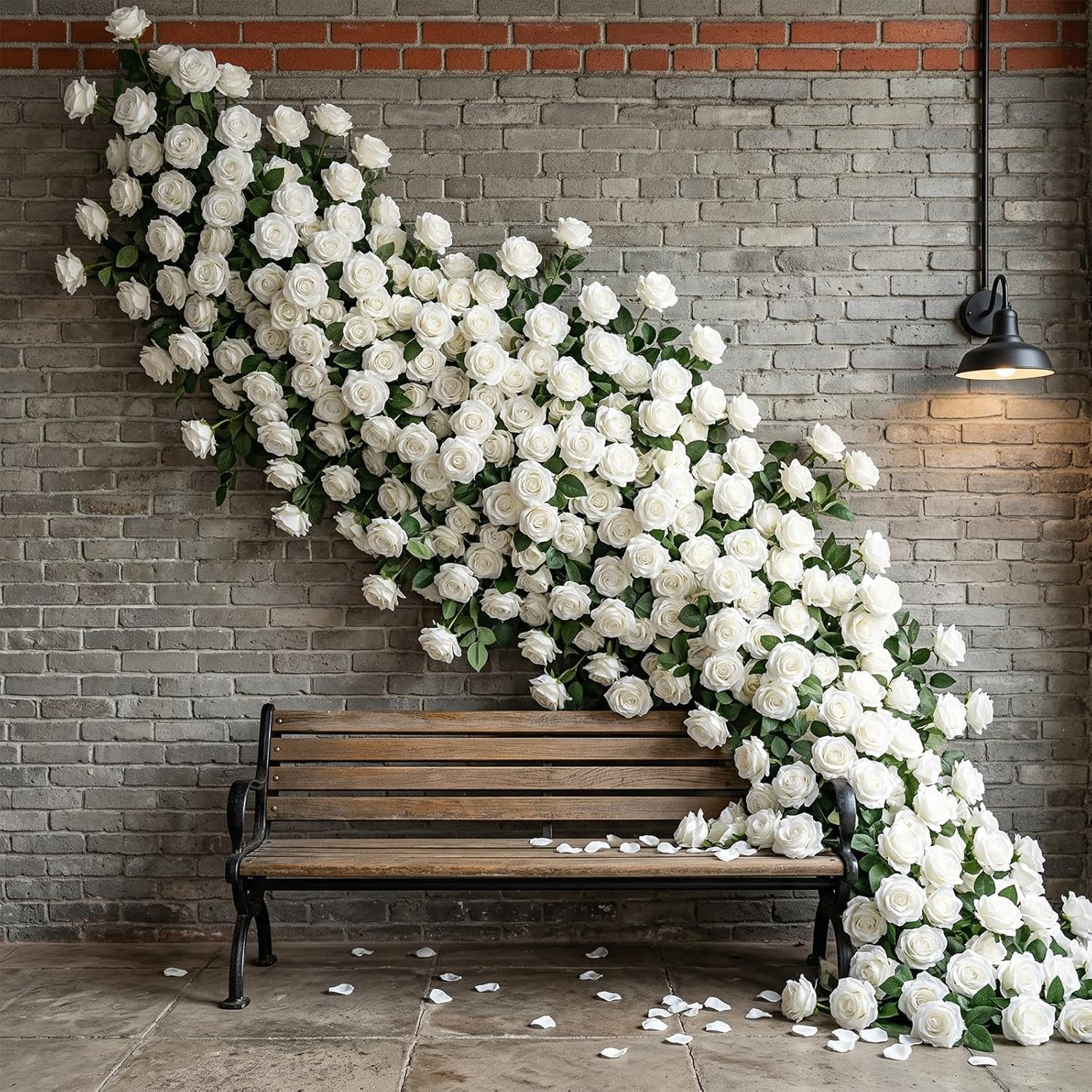400 Pcs Roses Artificial Flowers – Fake White Roses with Long Stems Bulk Velvet