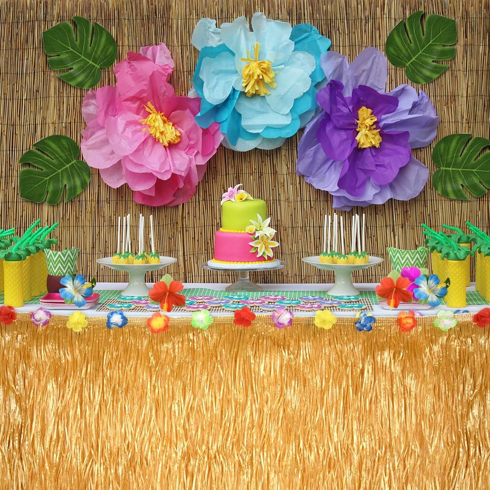 24 Pcs Artificial Tropical Leaves Hawaiian Luau Party Decor Medium Simulation Tr
