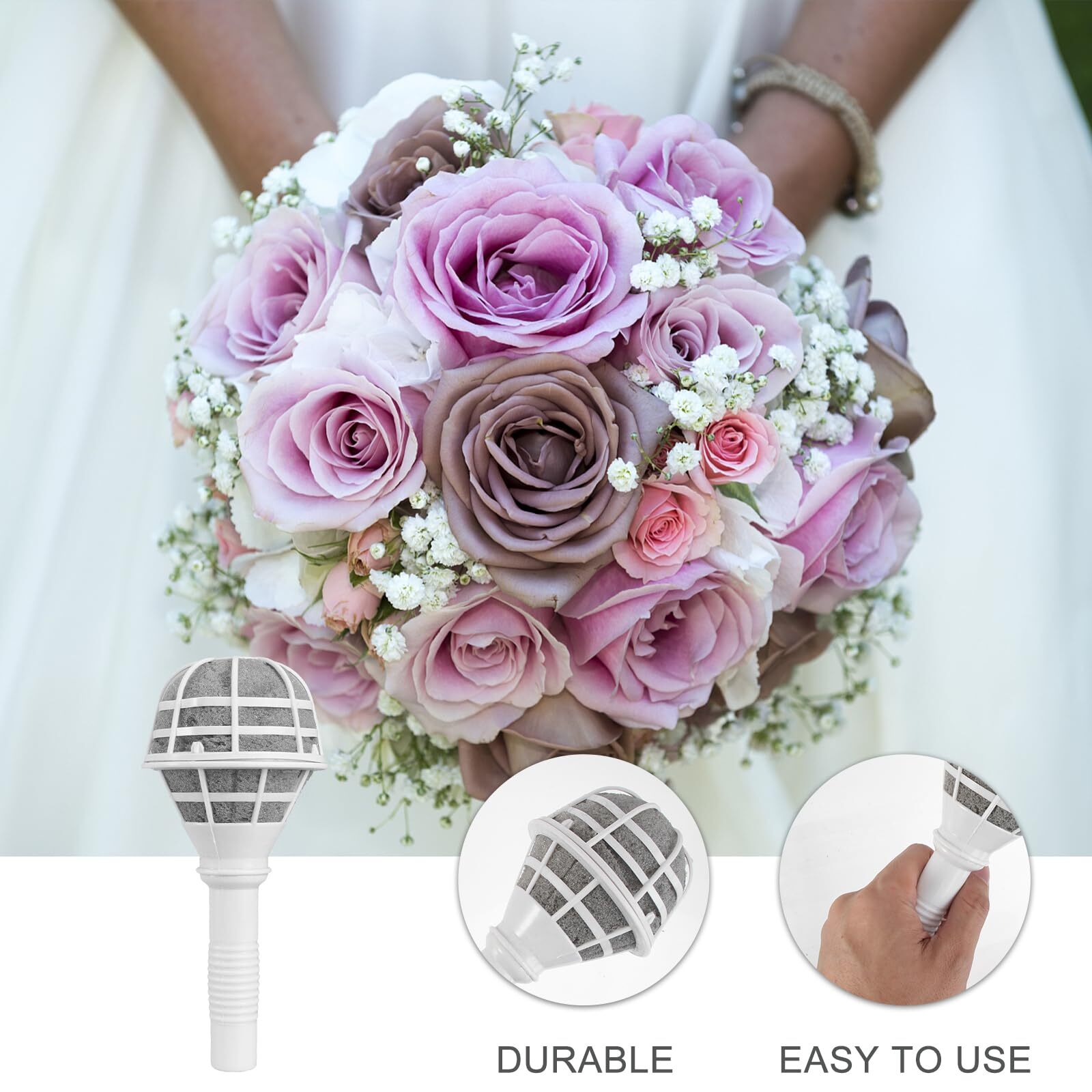 6Pcs Bridal Bouquet Holders with Mud for Wedding Flowers Floral Arrangement S…