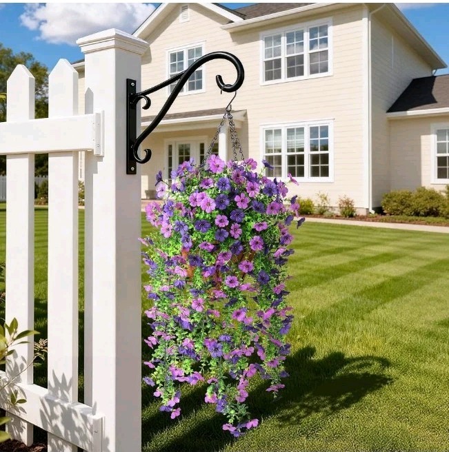 Artificial Hanging Flowers Plants for Outdoor Spring Summer Decoration 2PCS Faux