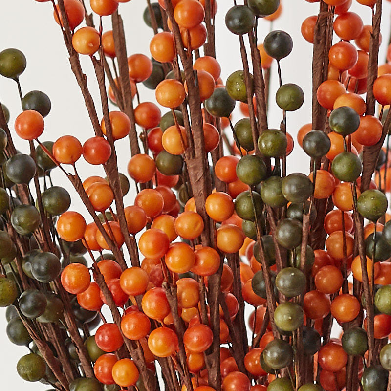 Factory Direct Craft Set of 24 Orange and Sage Green Artificial Berry Sprays