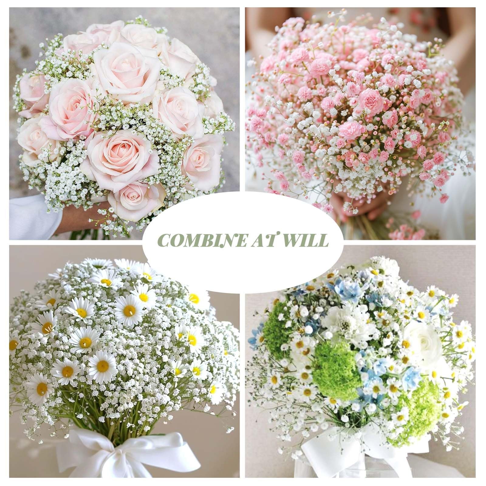 Artificial Babys Breath Flowers Bulk White Fake Floral Decor 28CM 36 PCS