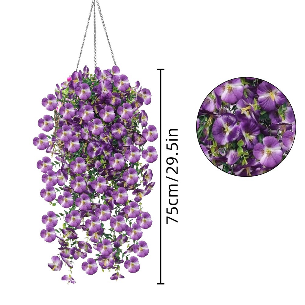 4x Artificial Hanging Orchid Flowers Fake Silk Plants Outdoor Garden Home Decor