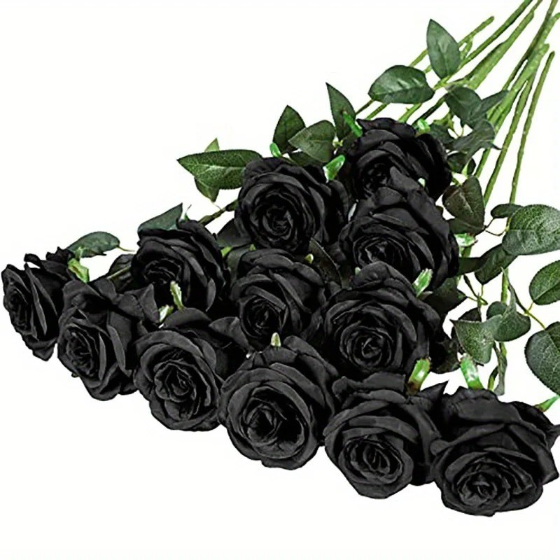12PCS Artificial Rose Bouquet Realistic Silk Flowers Home Wedding Decor