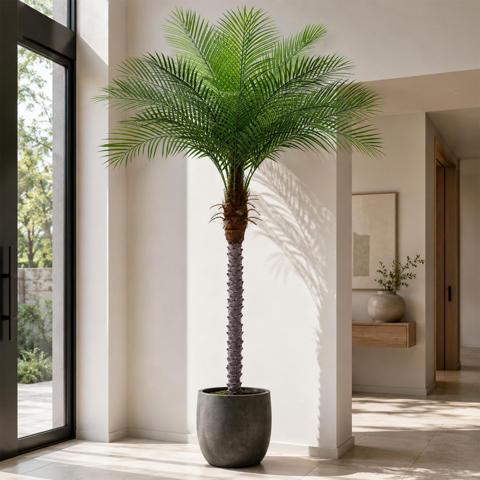 7ft Artificial Phoenix Palm Tree, Faux Coconut Silk Tropical Fake Palm Plant …