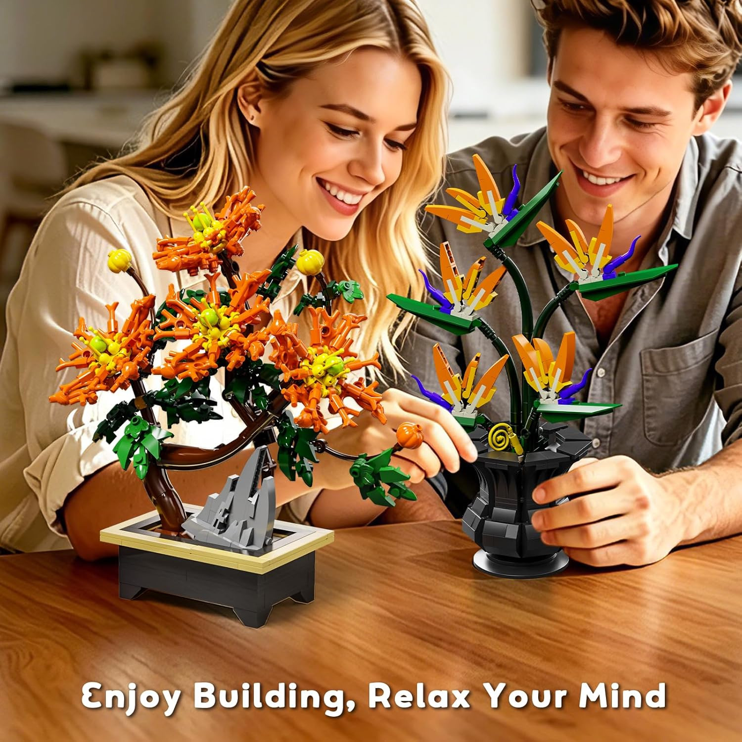 Botanical Flower Building Kit 901PCS for Adults Kids 8+ DIY Potted Bonsai Buildi
