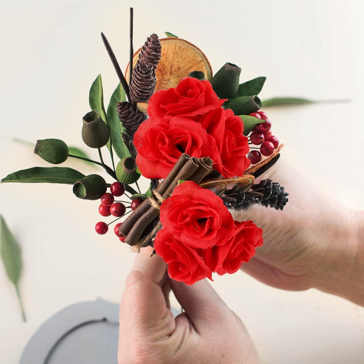 50pcs Reusable Red Silk Rose Heads – 1.6″ Perfect for Parties and DIY Creations