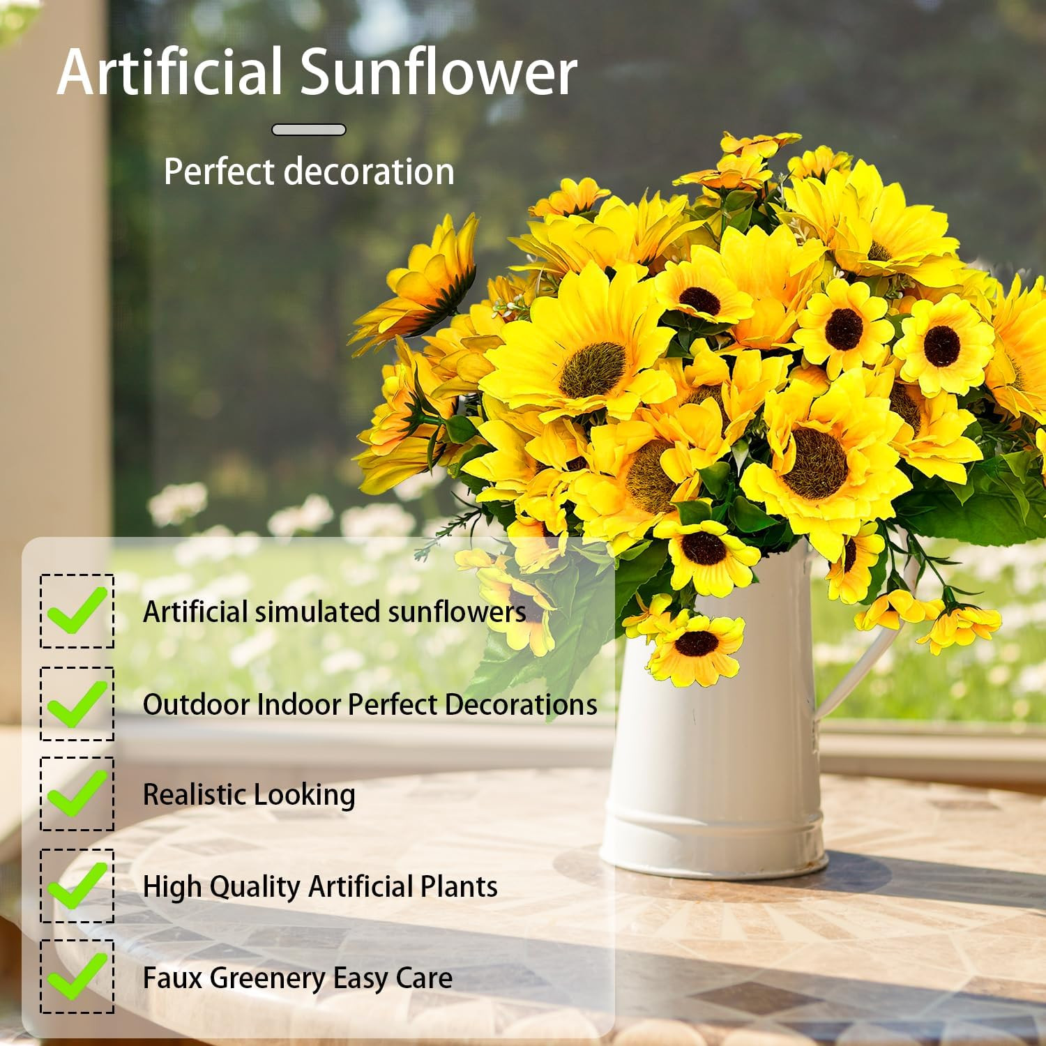 20 Pack Faux Sunflowers for Wedding, Home, Kitchen & Birthday Decor