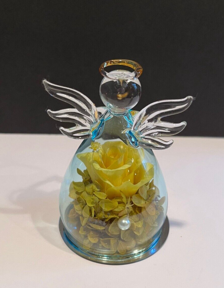 Angel Gift, Preserved Real Rose glass dome