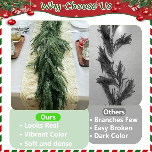 Christmas Garlands Norfolk Pine – Real Touch Pine Garlands – Garlands 9FT