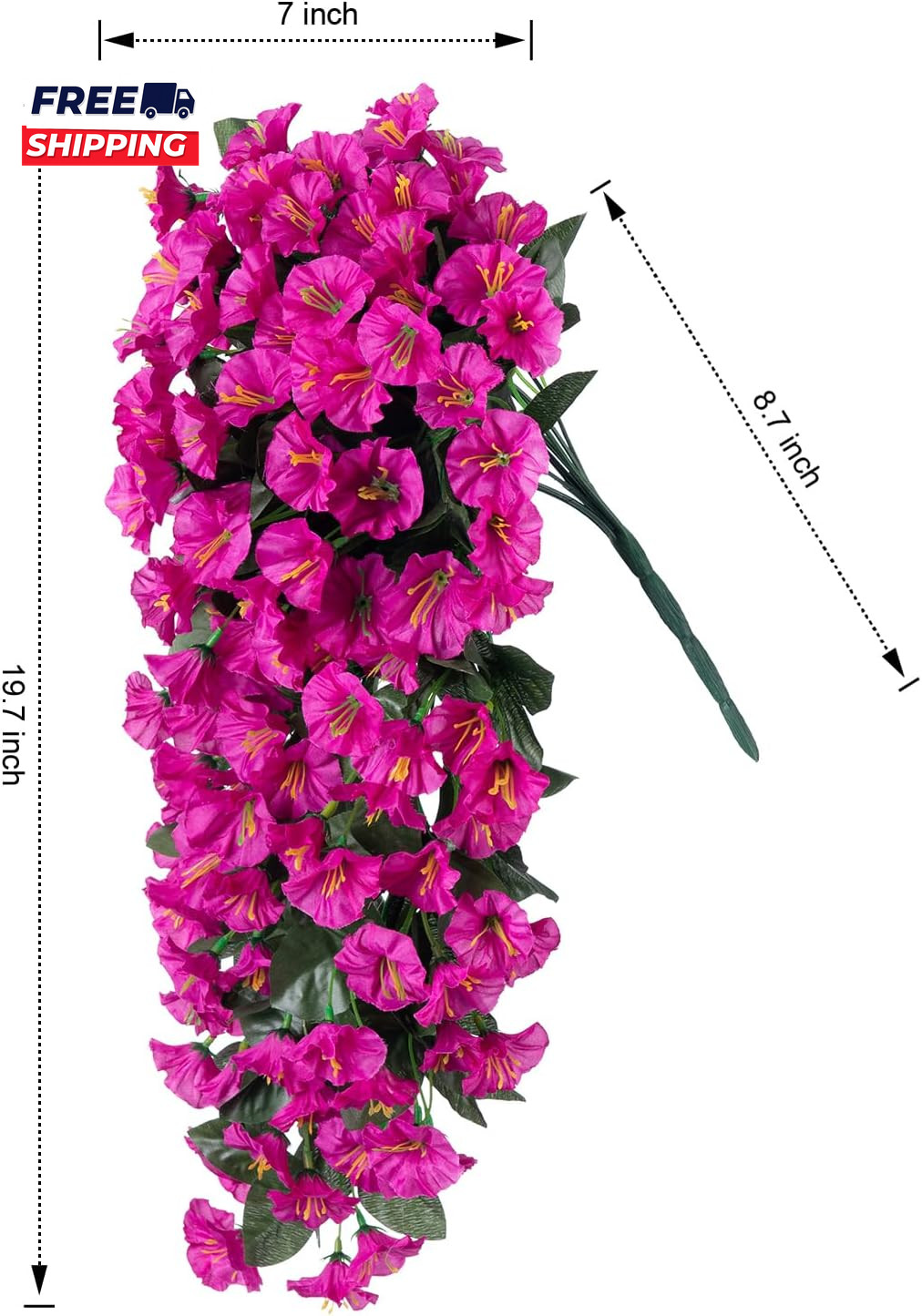 Artificial Fake Hanging Flowers Plants for Outdoor outside Decoration 2PCS Faux