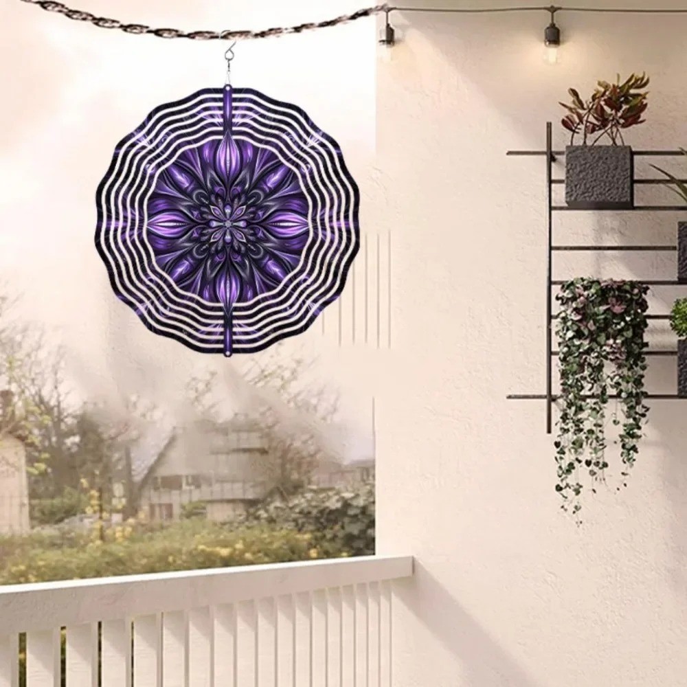 Metal Wind Spinner Hanging Sculpture Garden Courtyard Balcony Spring Decor