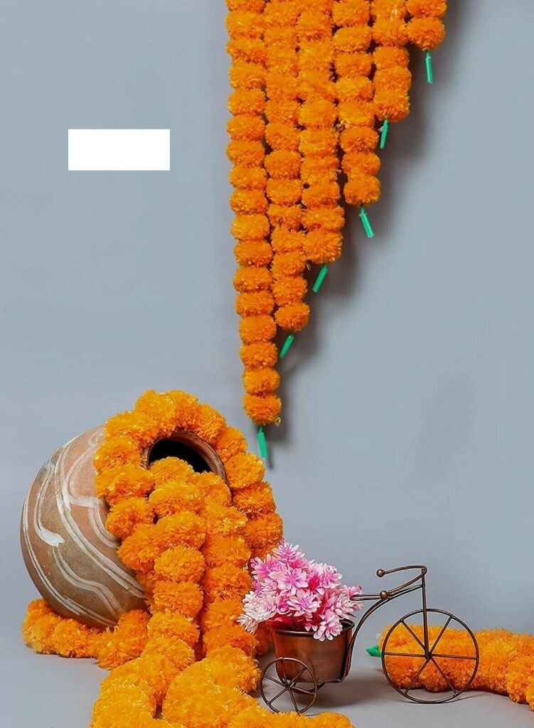 20 PC indian Decortive Articicial marigold 5 Feet Garlands home Wedding Vine