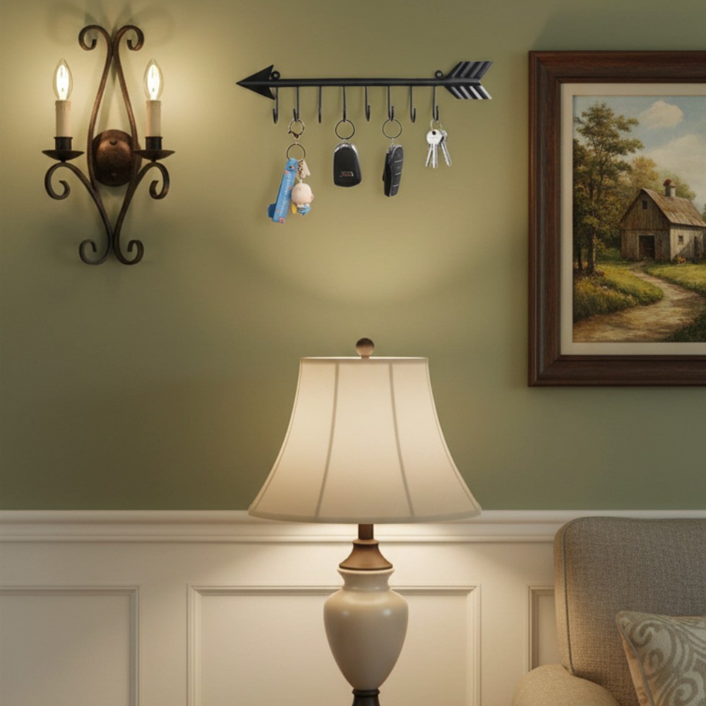 Vintage Arrow Jewelry Organizer Rack Wall-Mounted Vanity Storage Hook for Lovers