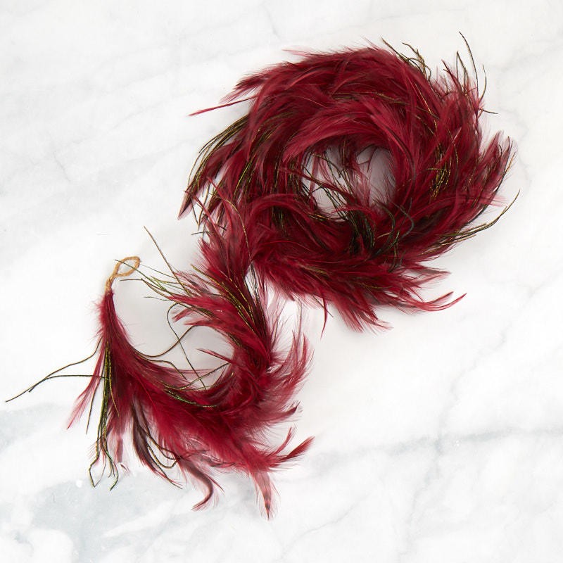 Factory Direct Craft Burgundy Feather Garland