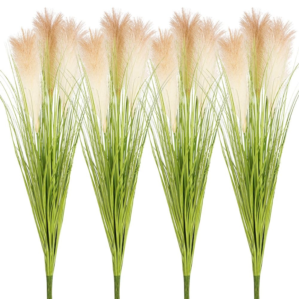 Melorca&Guilla Artificial Plants 4PCS 33.5“Fake Plant Tall Onion Fake Grass,F…