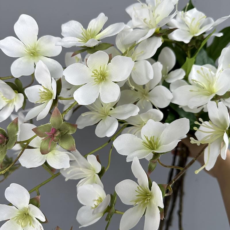 3Pieces Fake Hanging Plants Artificial Jasmine Flower,31″ Hanging Flowers Sil…