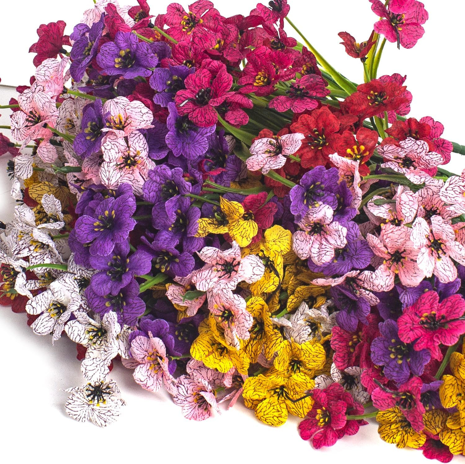 24 UV-Resistant Artificial Flowers for Indoor & Outdoor Decor – Weatherproof!